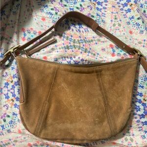 Vintage Coach 9206 Hobo Suede Shoulder Bag
